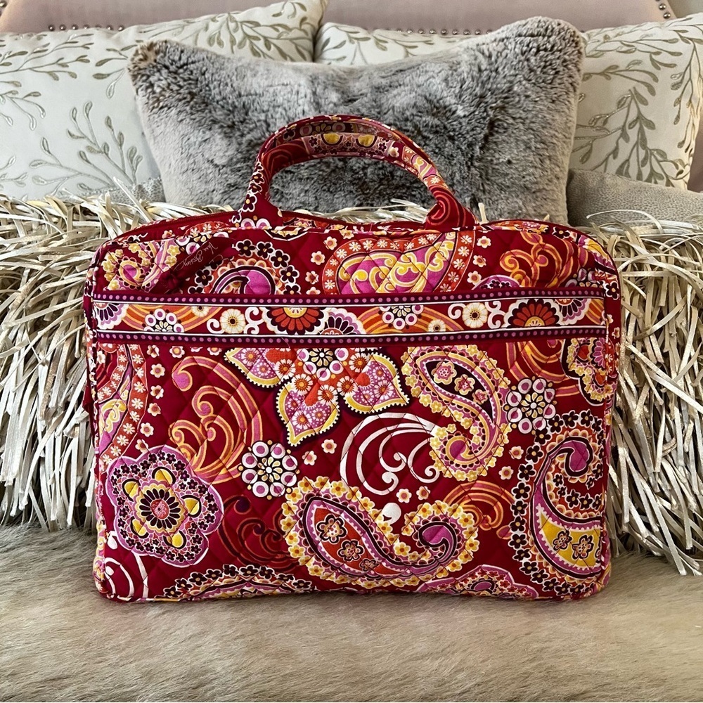 VERA BRADLEY Raspberry Fizz 2008 Quilted Soft Sided Laptop Portfolio Case Y2K